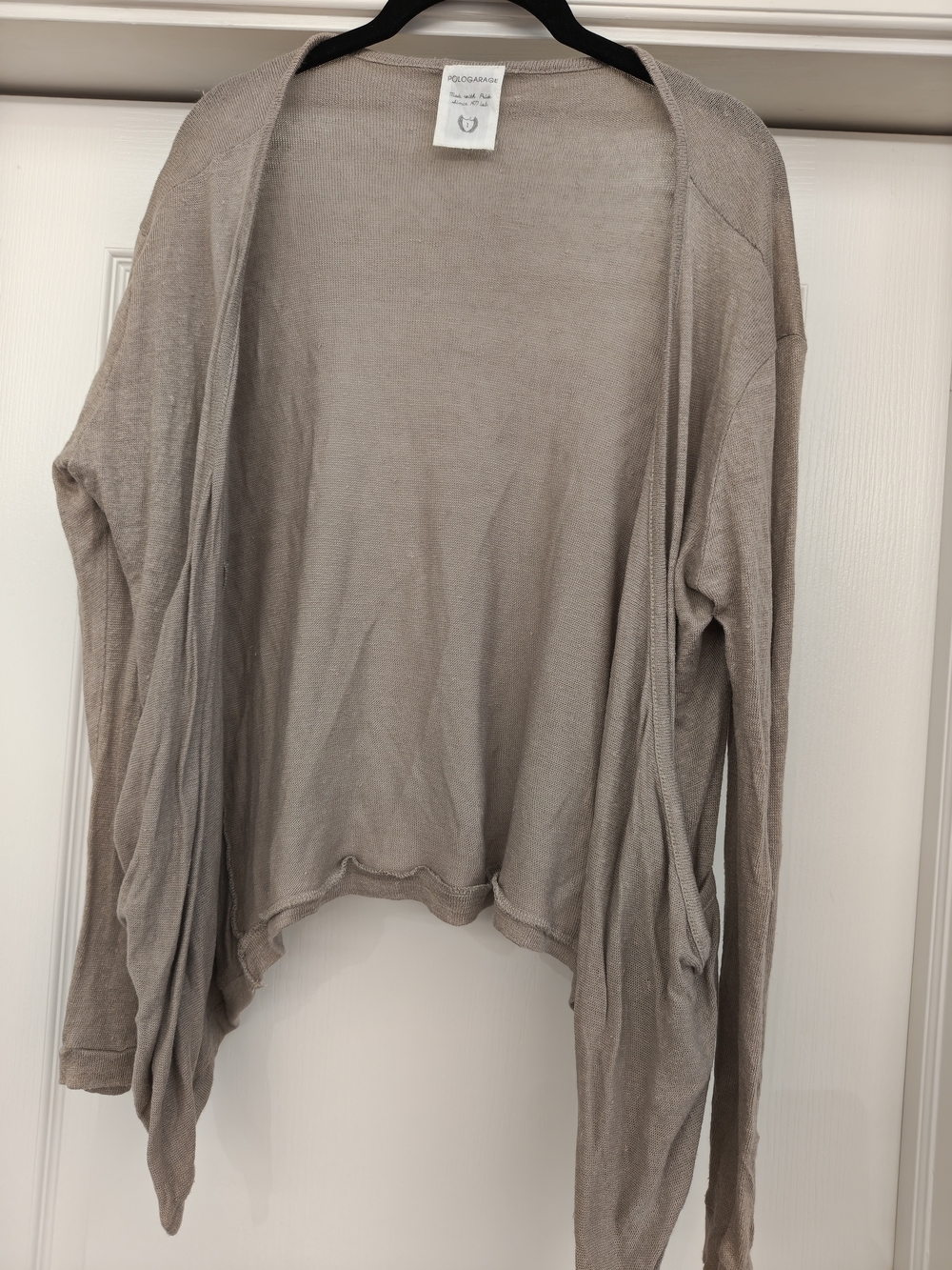 Women's Open-Front Lightweight Cardigan in Light Taupe